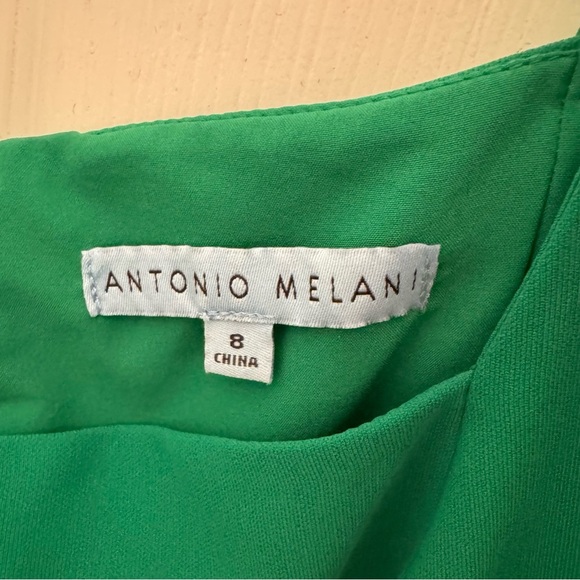 ANTONIO MELANI Catherine Emerald Green Wide Leg Square Neck Jumpsuit - Picture 4 of 9